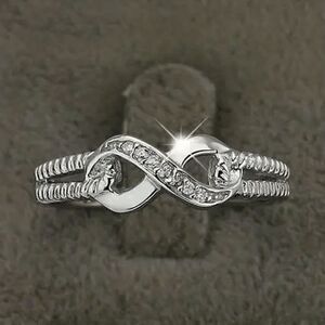 Infinity Silver Plated Diamond Ring
